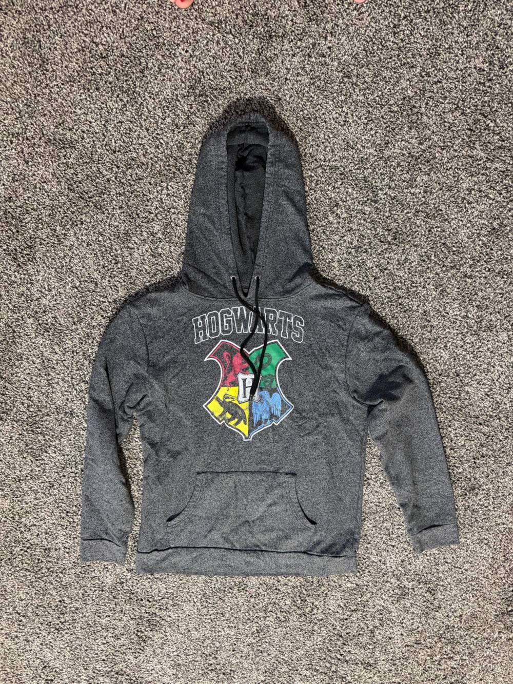 Harry Potter Dark Gray Hoodie with Hogwarts Crest